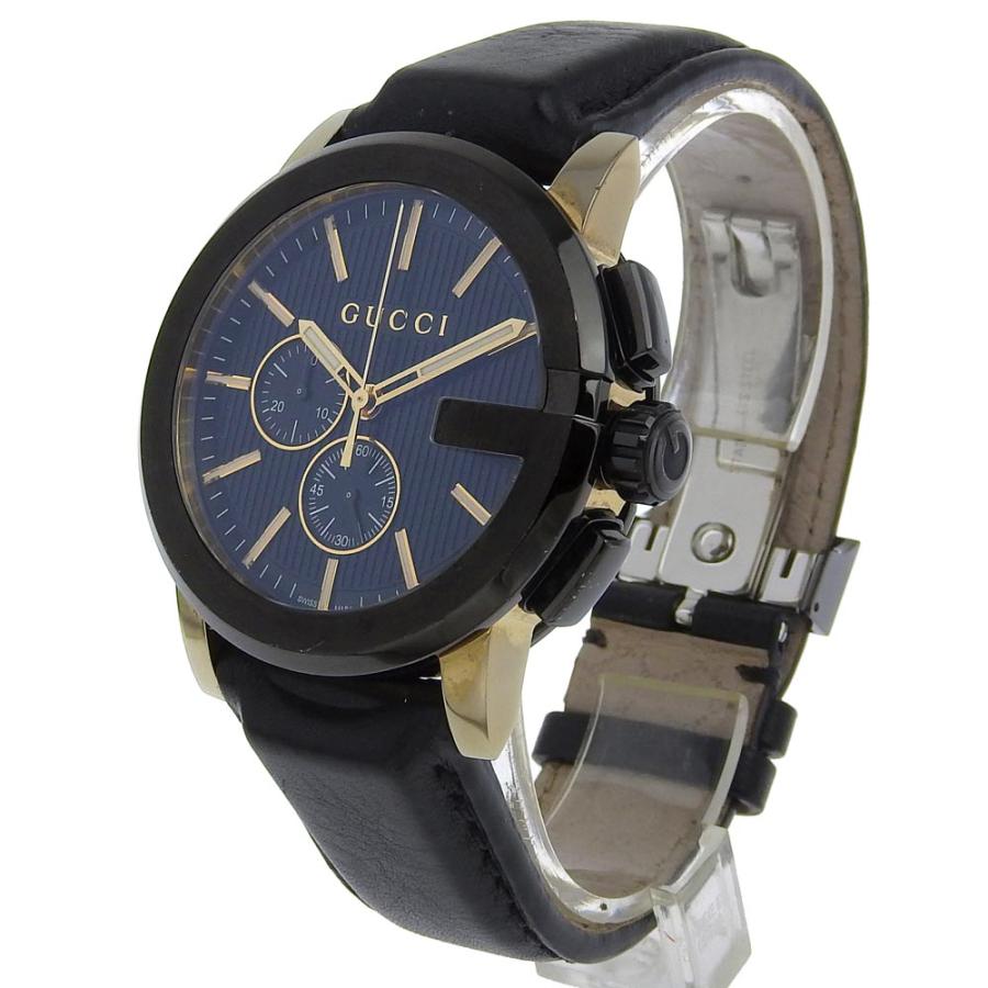 GUCCI（グッチ） Gクロノ 101.2 腕時計 SS×型押しレザー クオーツ