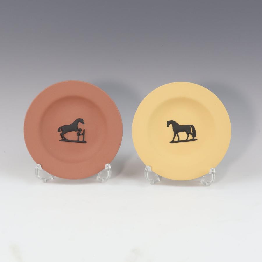  - 【】ウェッジウッド 馬 ジャスパー プレート×2 _ オブジェ WEDGWOOD（ウェッジウッド） 馬 オブジェ ジャスパー プレート×2