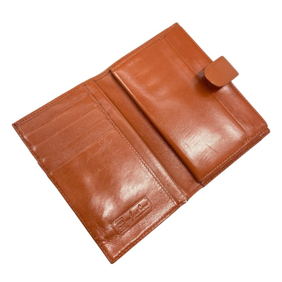 MCM（エムシーエム） ヴィセトス柄 がま口 二つ折り財布 PVC×レザー 茶