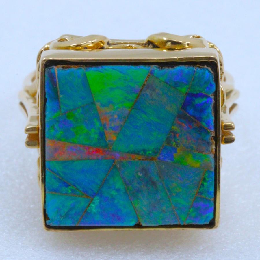 モザイクオパール リング・指輪 K18YG×オパール 13号 約6.5g