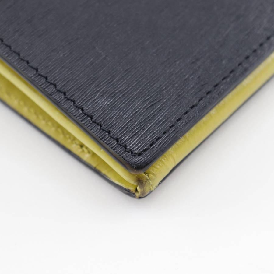 Paul Smith（ポール・スミス） BPS486 長財布 牛革 黒/黄緑 メンズ