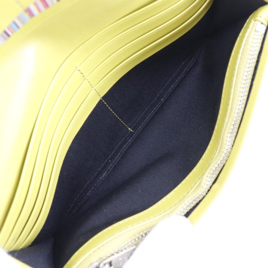 Paul Smith（ポール・スミス） BPS486 長財布 牛革 黒/黄緑 メンズ
