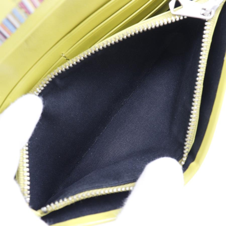 Paul Smith（ポール・スミス） BPS486 長財布 牛革 黒/黄緑 メンズ