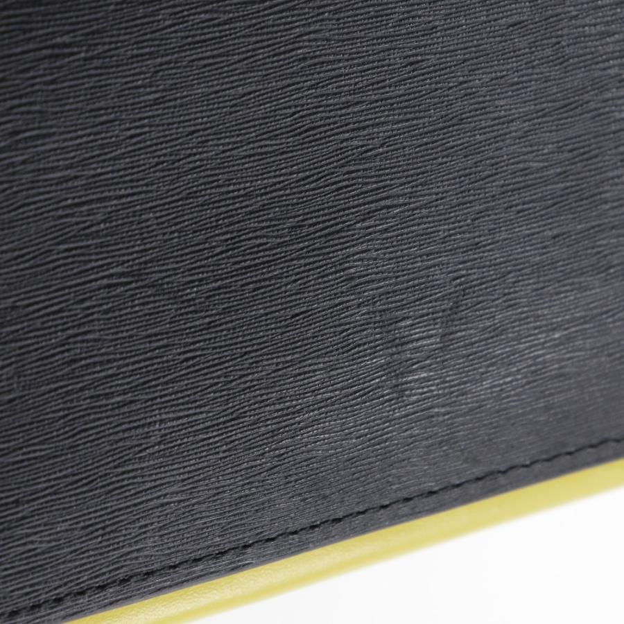 Paul Smith（ポール・スミス） BPS486 長財布 牛革 黒/黄緑 メンズ