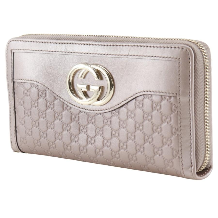 GUCCI グッチ インターロッキングG ラウンドファスナー 308012 シマレザー ピンク 長財布 GUCCI（グッチ） インターロッキングG ラウンドファスナー 308012 長