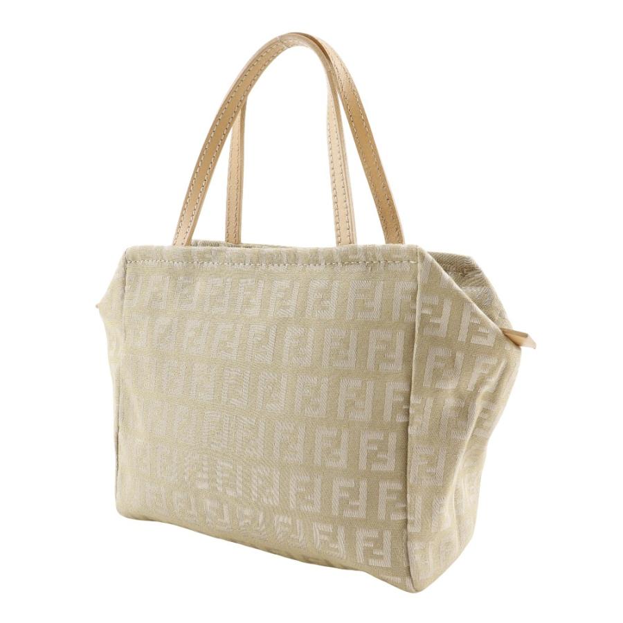 FENDI（フェンディ） ズッカ ハンドバッグ キャンバス ベージュ 