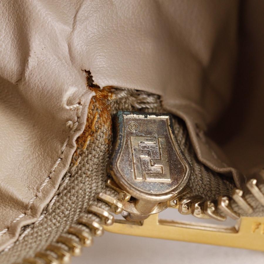 FENDI フェンディ ズッカ ハンドバッグ キャンバス ベージュ