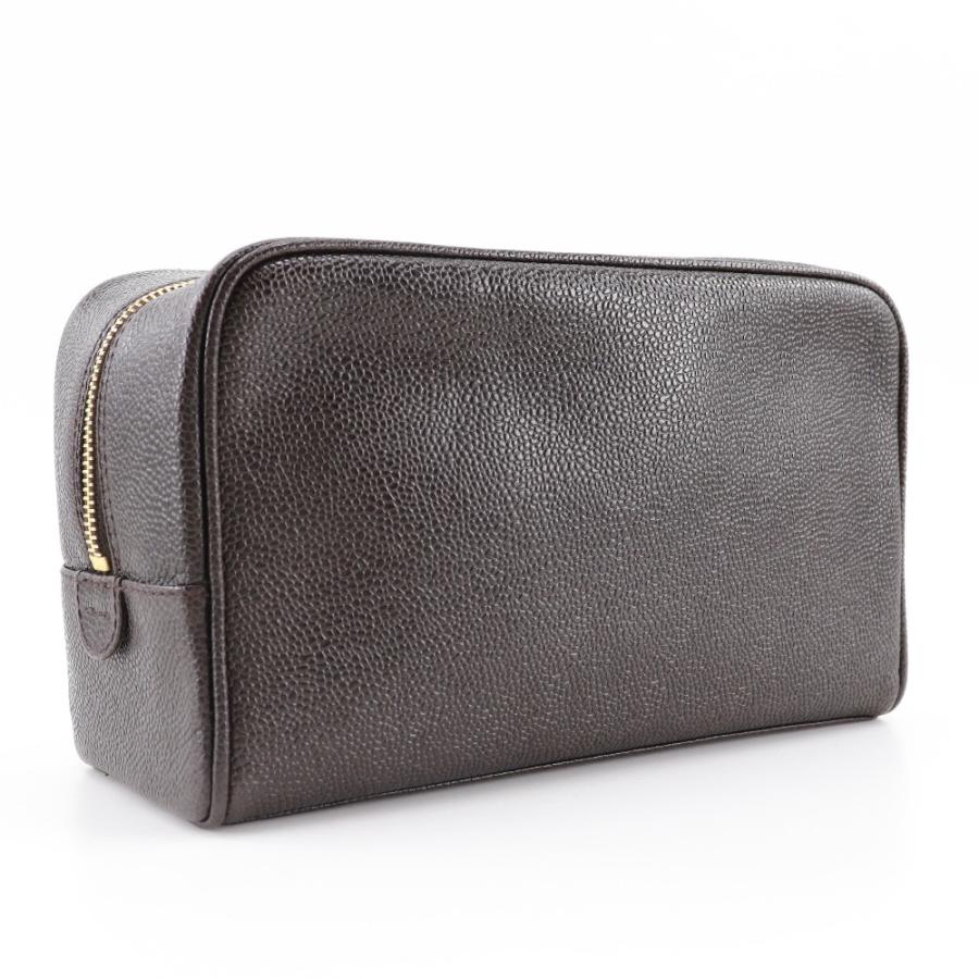 CHANEL シャネル ココマーク コスメポーチ A01996 ポーチ キャビアスキン 茶 レディース【H193024337】中古の画像