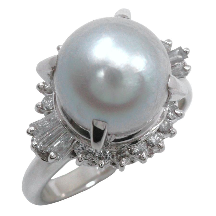 真珠 0.21/0.24 リング・指輪10.1mm Pt900プラチナ×パール