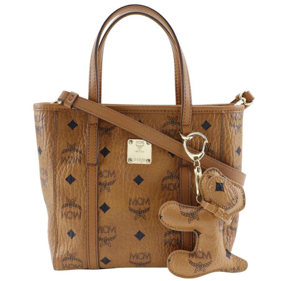 MCM トートバッグ 手提げ ロゴグラム ヴィセトス レザー ブラウン