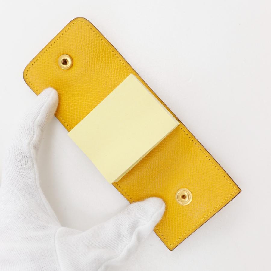 HERMES エルメス ポストイットケース 付箋ケース その他雑貨 レザー 黄