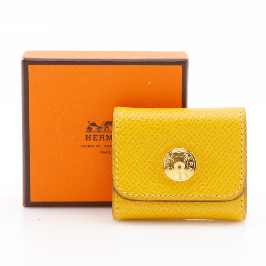 HERMES エルメス ポストイットケース 付箋ケース その他雑貨 レザー 黄