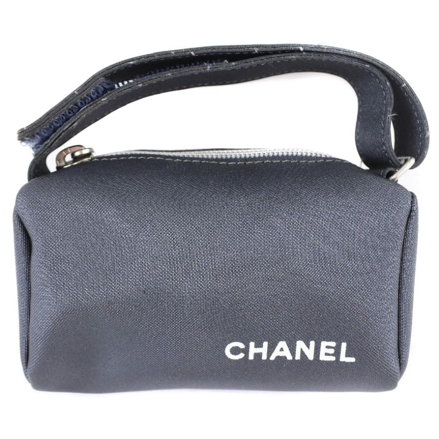 CHANEL（シャネル） ロゴ ヴィンテージ ポーチ ナイロン グレー 
