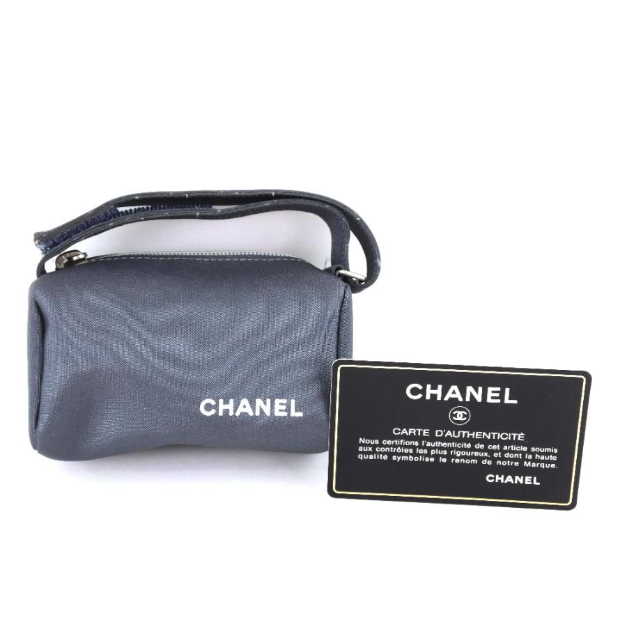 CHANEL（シャネル） ロゴ ヴィンテージ ポーチ ナイロン グレー 
