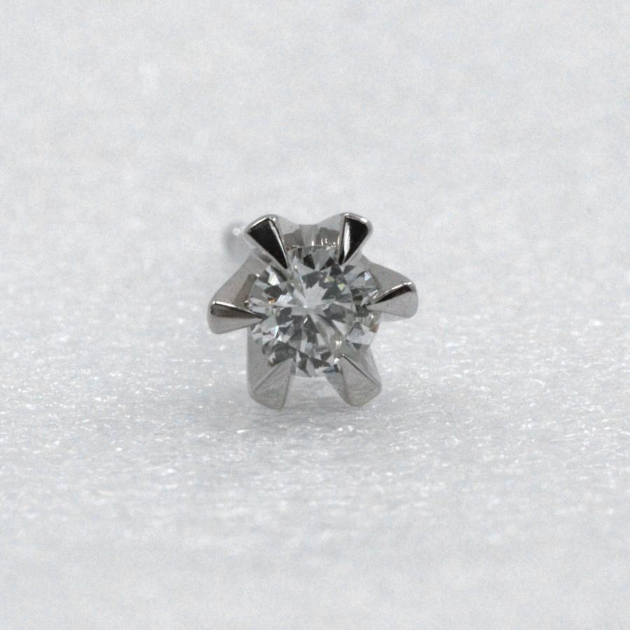 1Pダイヤ 0.10 ピアス Pt900プラチナ×ダイヤモンド 約1.0g レディース