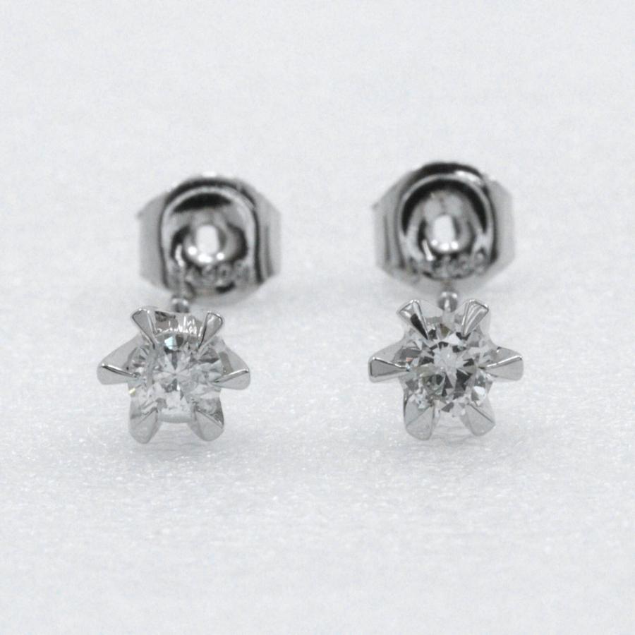 1Pダイヤ 0.10 ピアス Pt900プラチナ×ダイヤモンド 約1.0g レディース