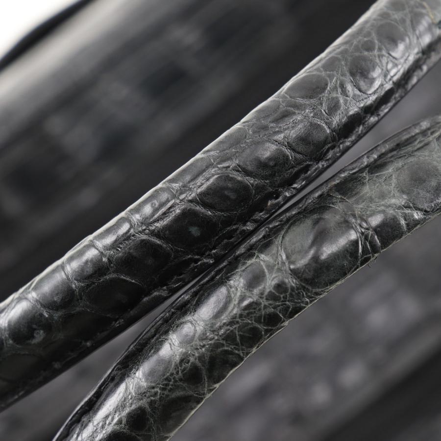 Crocodile（クロコダイル） Herbette エルベート ハンドバッグ 黒