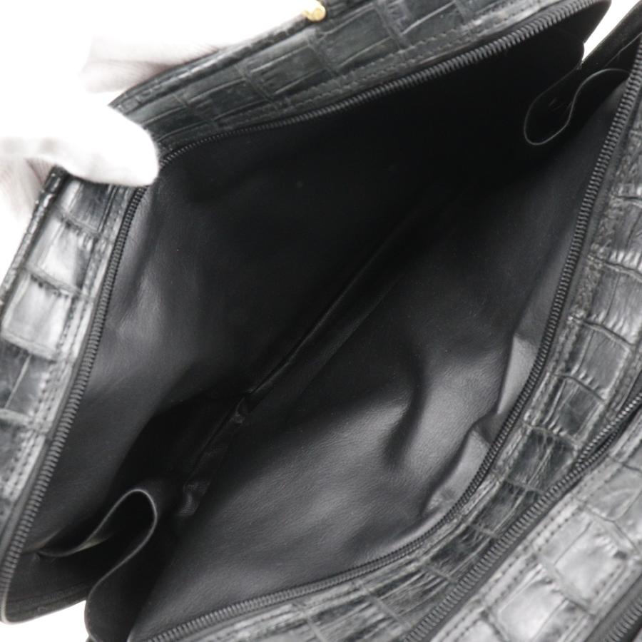 Herbette エルベート クロコダイル 黒 ハンドバッグ レディース 【中古】 Crocodile（クロコダイル） Herbette エルベート ハンドバッグ 黒