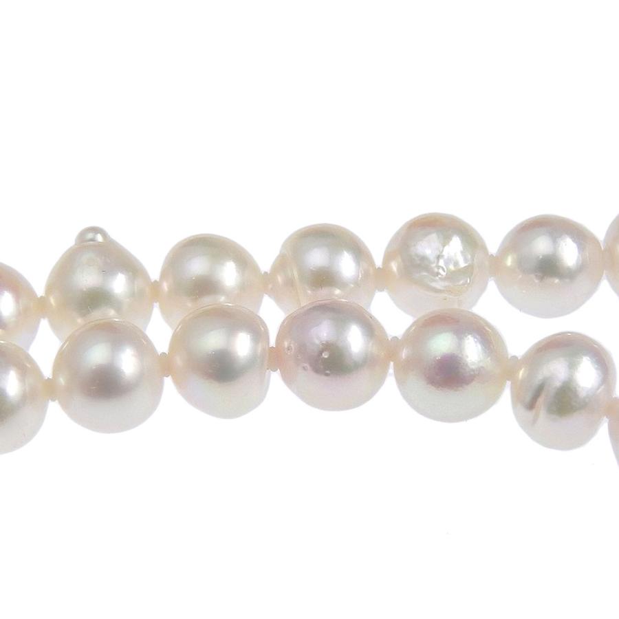 真珠 60cmロング ネックレス6.7〜7.3mm パール×シルバー 約45.2g  