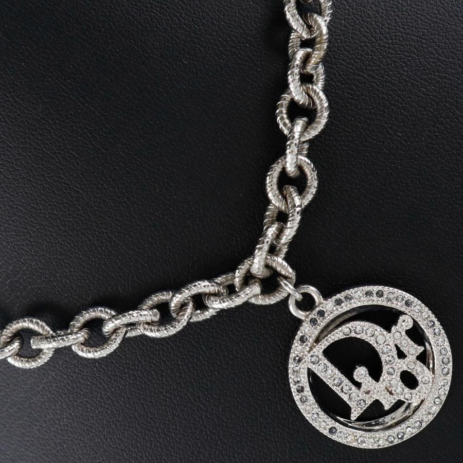 Dior クリスチャンディオール ロゴ ネックレス 金属製×フェイクパール