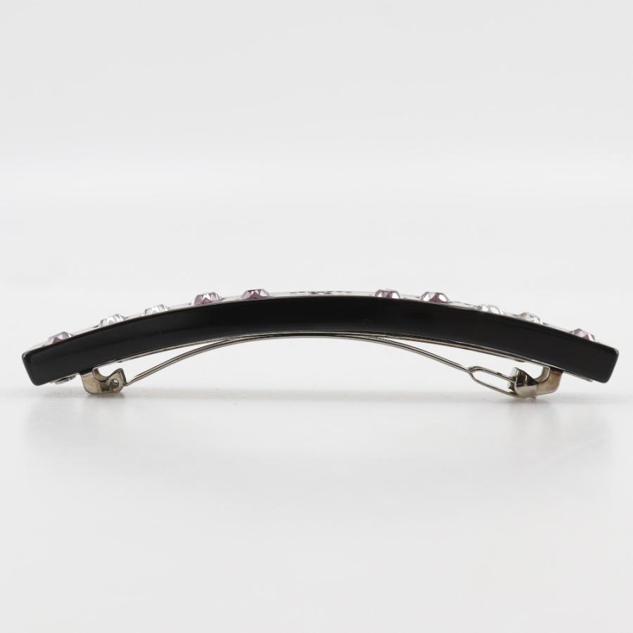CHANEL シャネル ココマーク ハート 04A バレッタ プラスチック×ラインストーン 黒 レディース【I111525081】中古の画像
