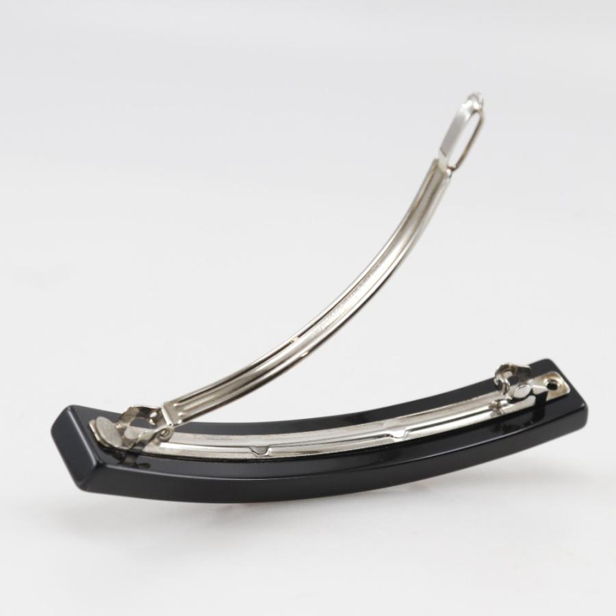CHANEL シャネル ココマーク ハート 04A バレッタ プラスチック×ラインストーン 黒 レディース【I111525081】中古の画像