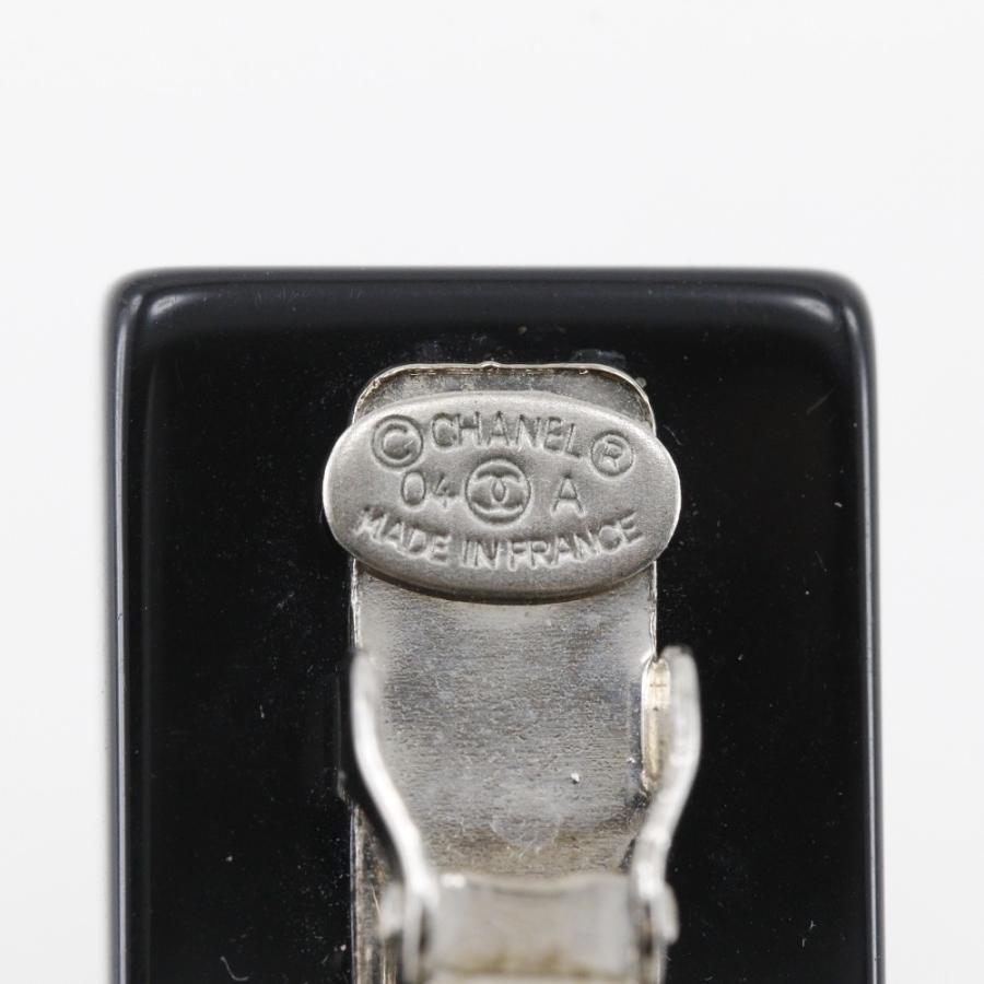 CHANEL シャネル ココマーク ハート 04A バレッタ プラスチック×ラインストーン 黒 レディース【I111525081】中古の画像