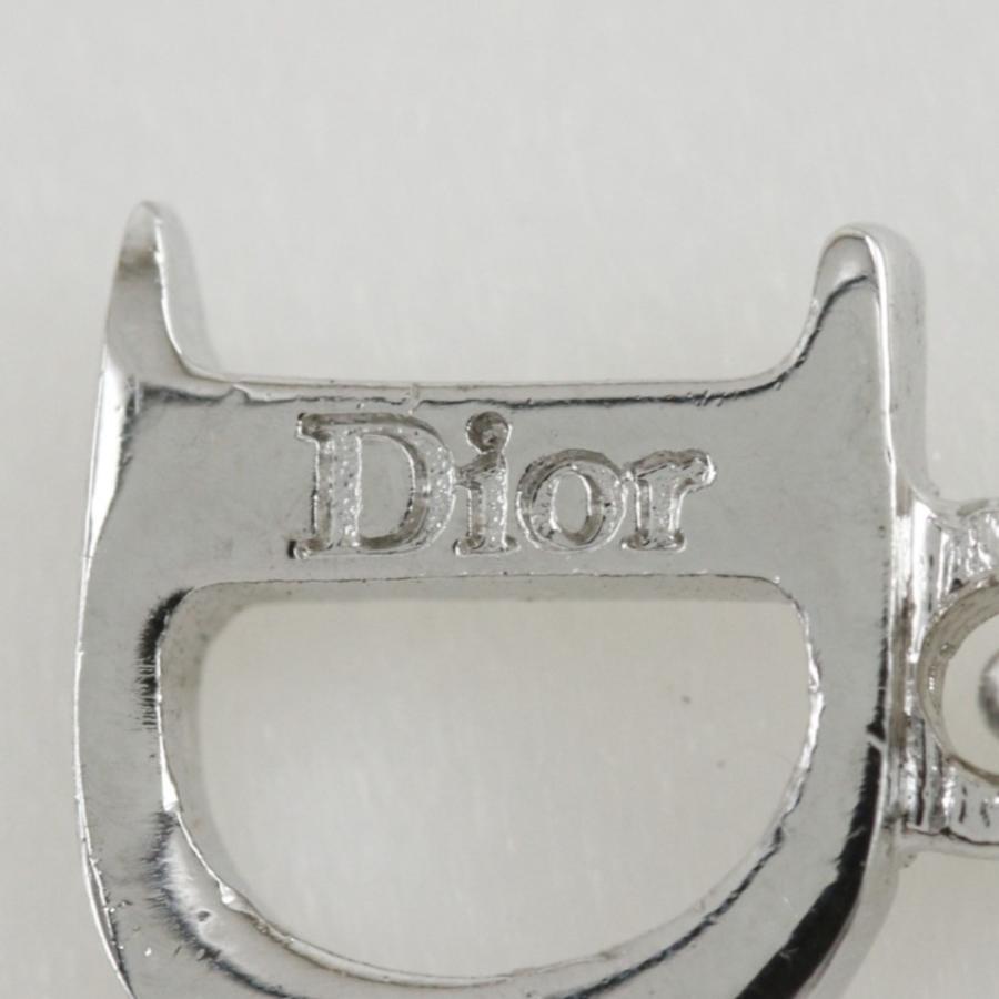 Dior ディオール CDリボン ブレスレット 金属製×ゴム シルバー/黄緑 約