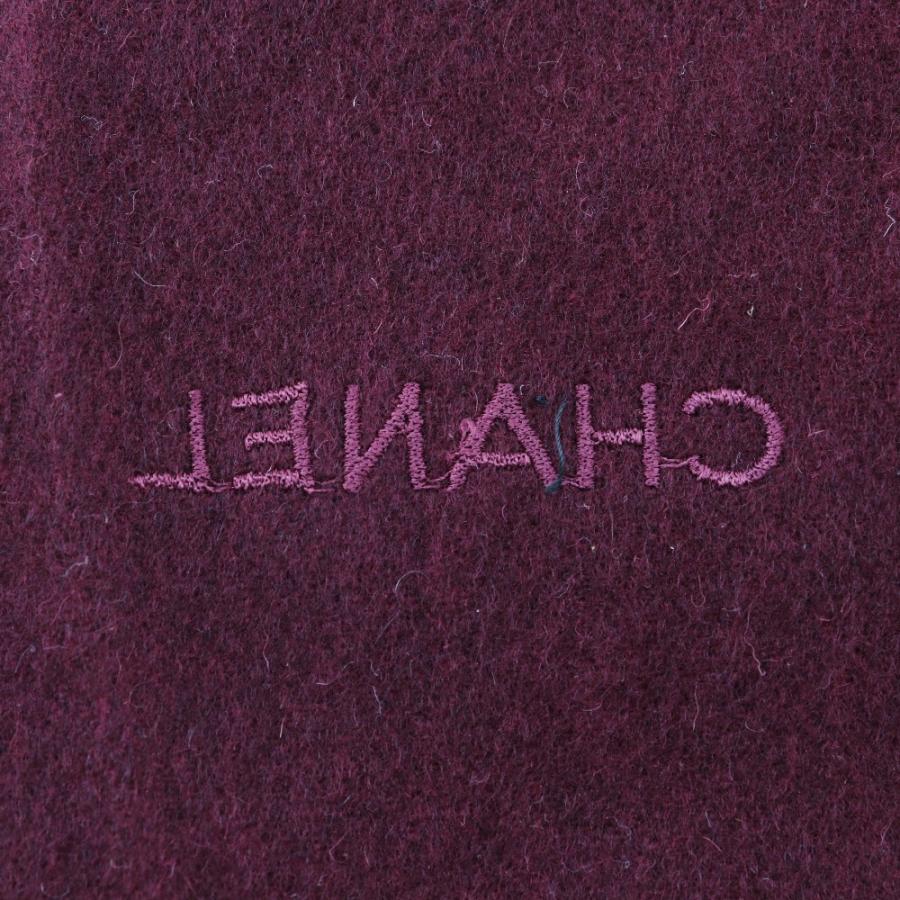 CHANEL シャネル ロゴ マフラー カシミヤ ボルドー レディース