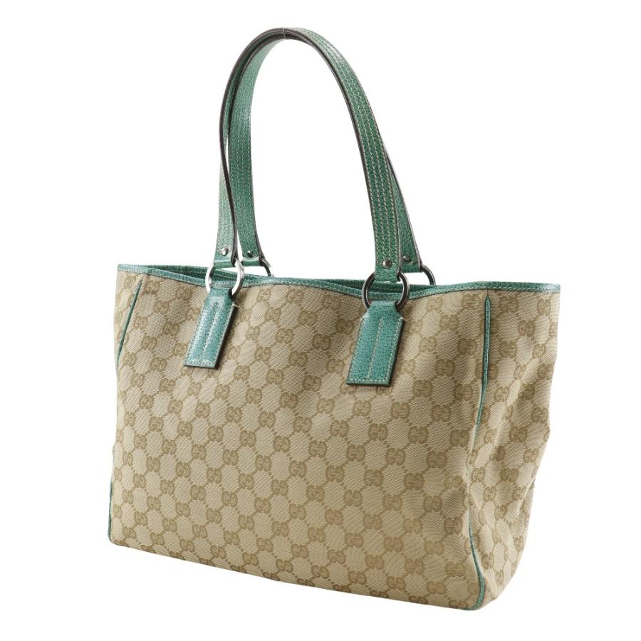 GUCCI（グッチ） 113017 トートバッグ GGキャンバス ベージュ/緑