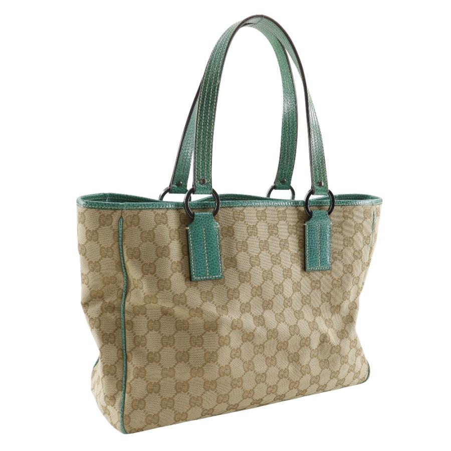 GUCCI（グッチ） 113017 トートバッグ GGキャンバス ベージュ/緑