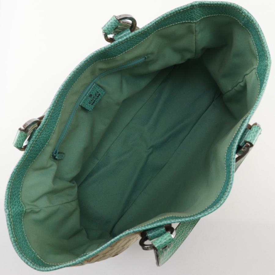 GUCCI（グッチ） 113017 トートバッグ GGキャンバス ベージュ/緑