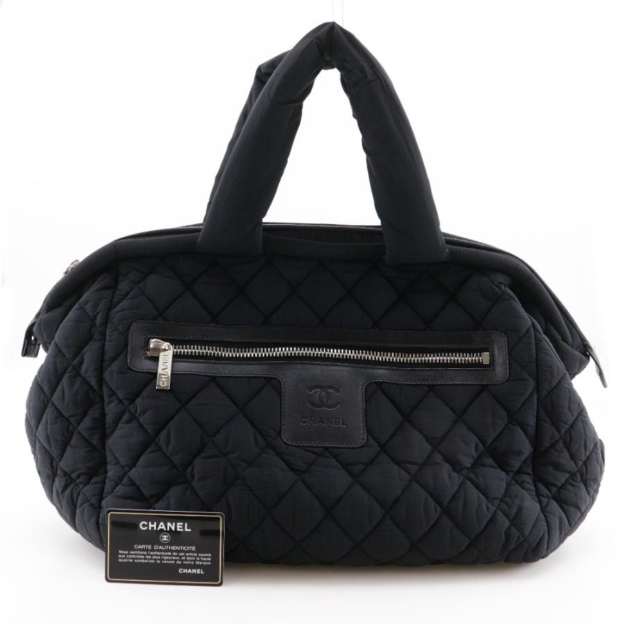 CHANEL シャネル コココクーン キルティング A47205 ボストンバッグ ナイロン 黒 レディース【I111526021】中古の画像