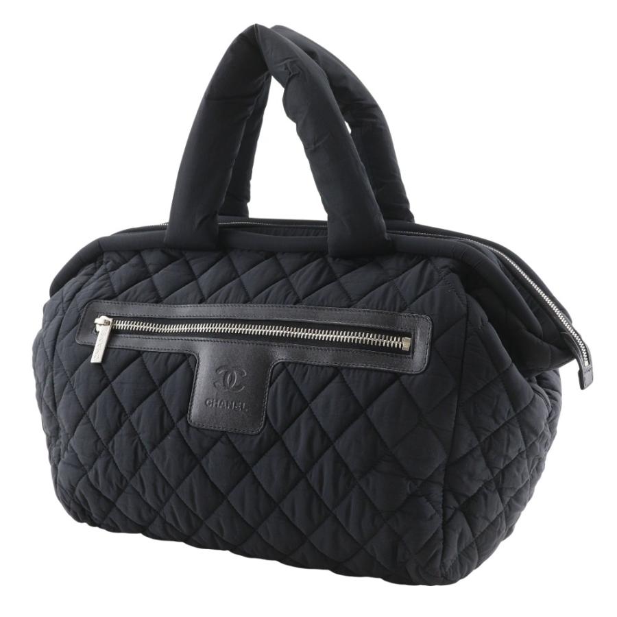 CHANEL シャネル コココクーン キルティング A47205 ボストンバッグ ナイロン 黒 レディース【I111526021】中古の画像