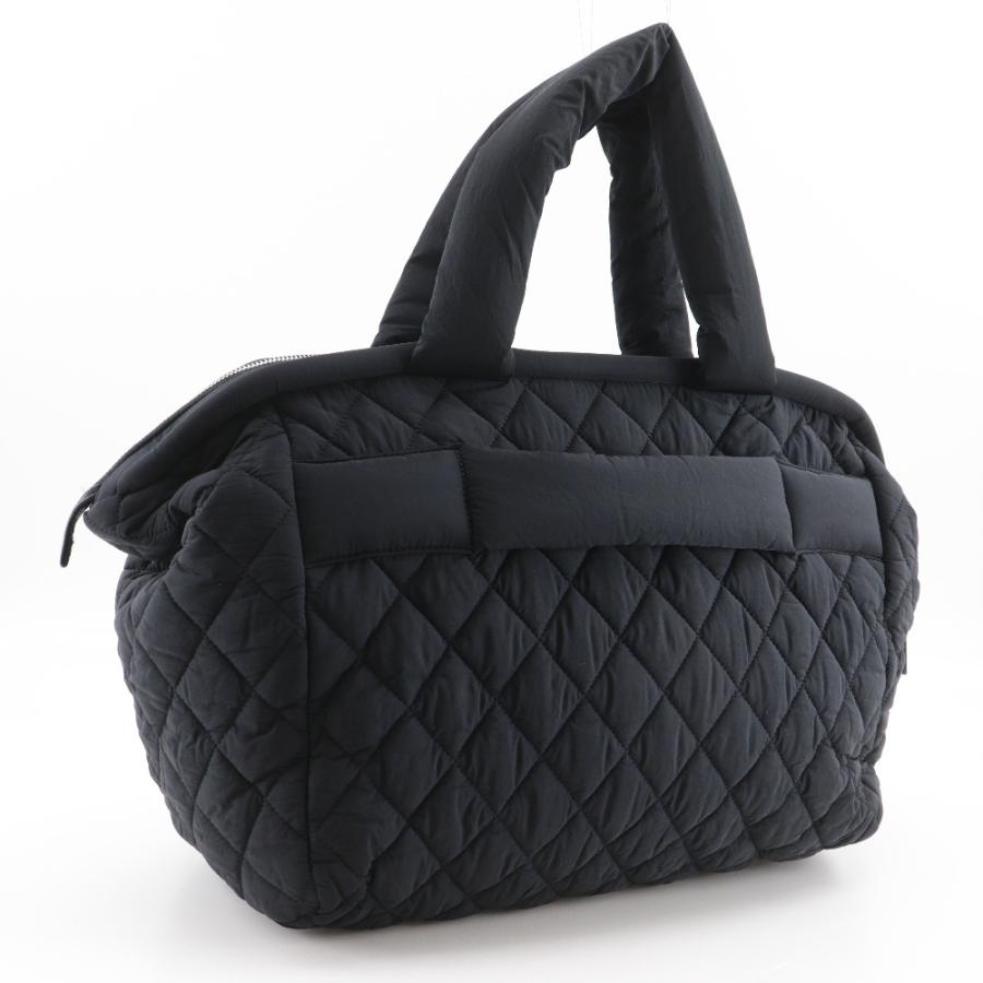 CHANEL シャネル コココクーン キルティング A47205 ボストンバッグ ナイロン 黒 レディース【I111526021】中古の画像
