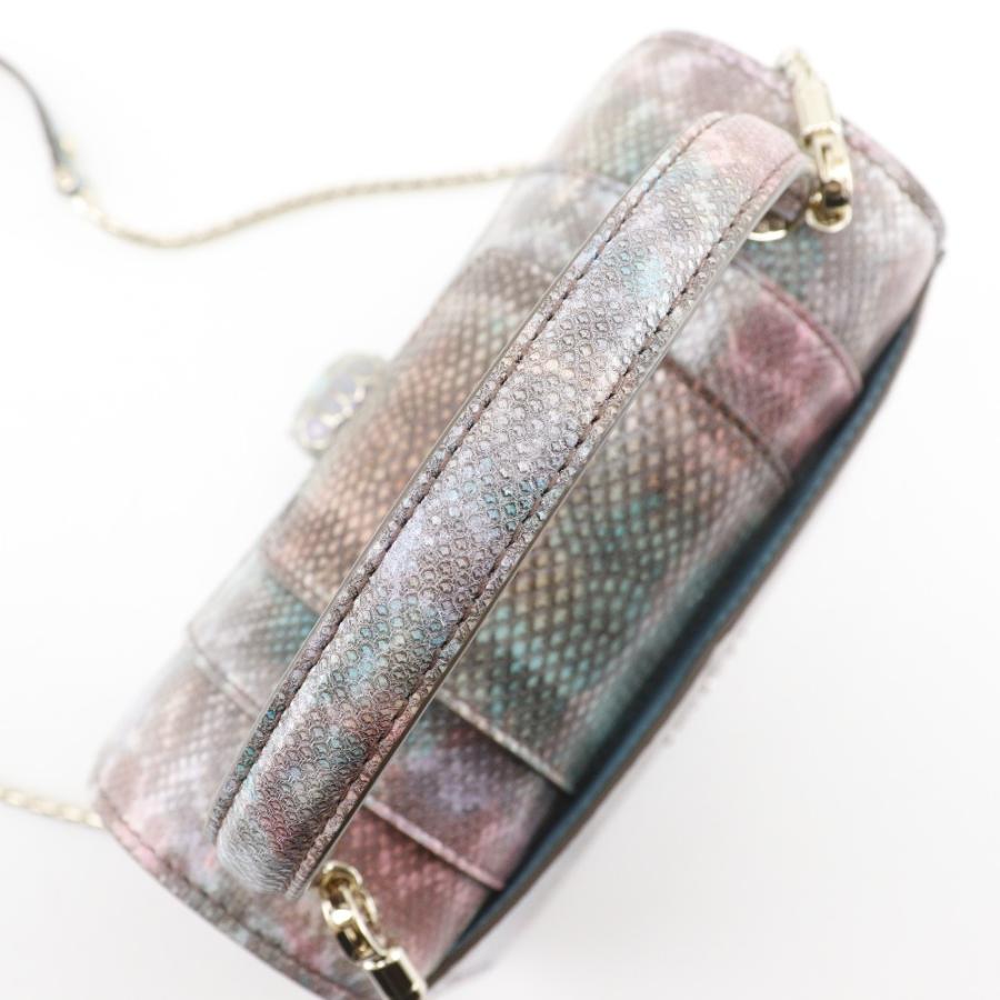 BVLGARI ブルガリ マイクロチェーンショルダーバッグ スネーク エリプス セルペンティ レザー ショルダーバッグ ピンク レディース セルペンティ フォーエバー チェーンショルダーバッグ レザー ピンク