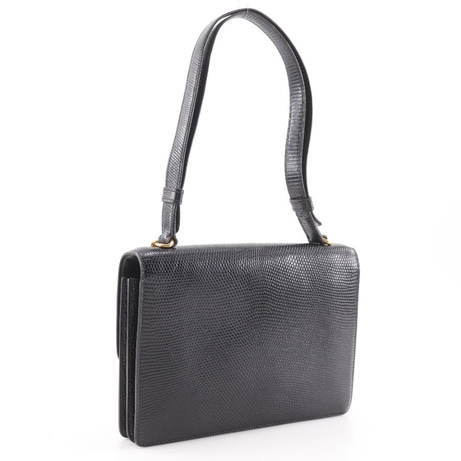 【HERMES】エルメス フォンスベル ヴィンテージ リザード 黒 〇L レディース ショルダーバッグ HERMES（エルメス） フォンスベル ヴィンテージ 〇L ショルダーバッグ