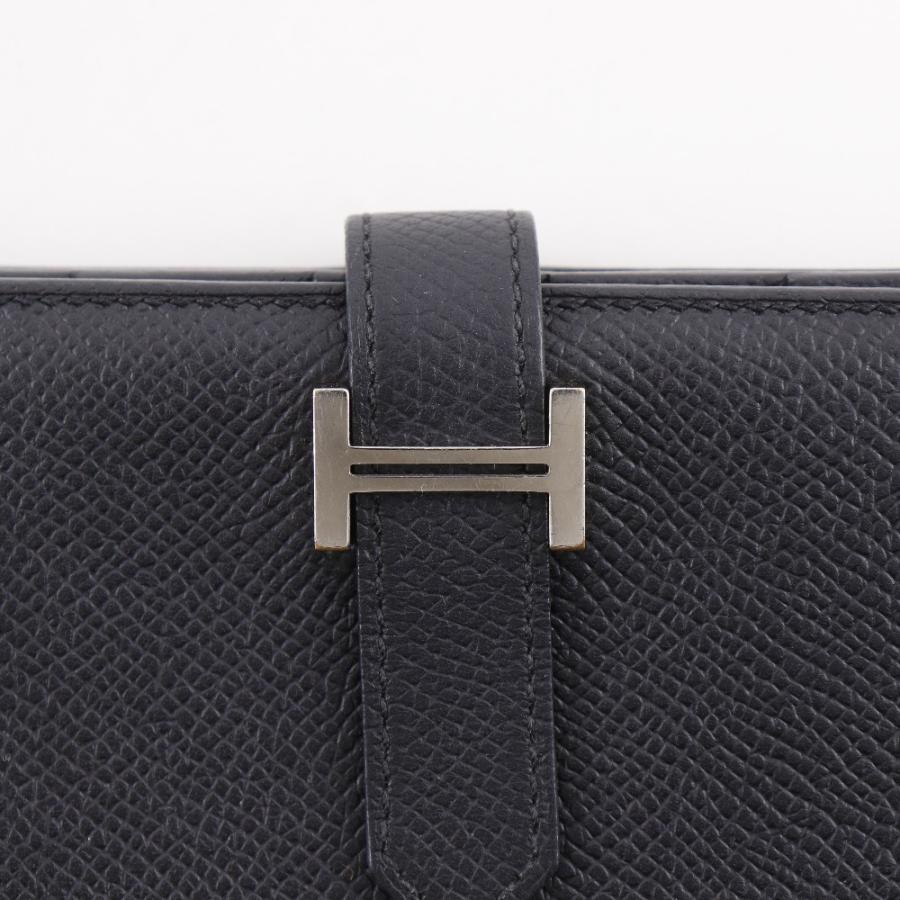HERMES エルメス ベアンスフレ X 長財布 ヴォーエプソン 黒 ユニセックス【I111526087】中古の画像