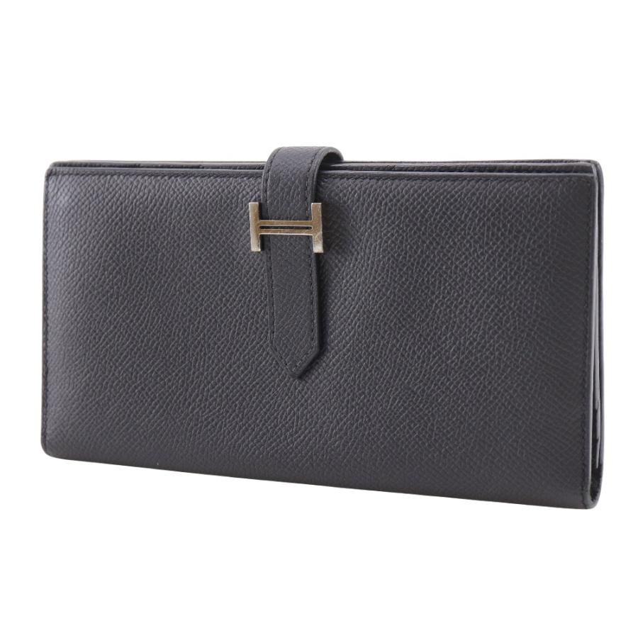 HERMES エルメス ベアンスフレ X 長財布 ヴォーエプソン 黒 ユニセックス【I111526087】中古の画像