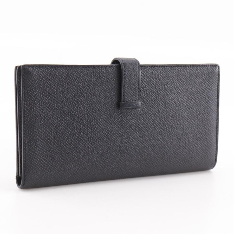 HERMES エルメス ベアンスフレ X 長財布 ヴォーエプソン 黒 ユニセックス【I111526087】中古の画像