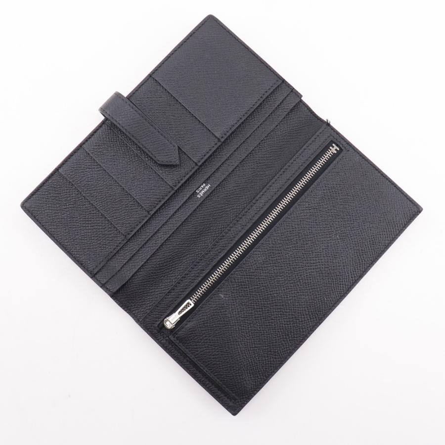 HERMES エルメス ベアンスフレ X 長財布 ヴォーエプソン 黒 ユニセックス【I111526087】中古の画像