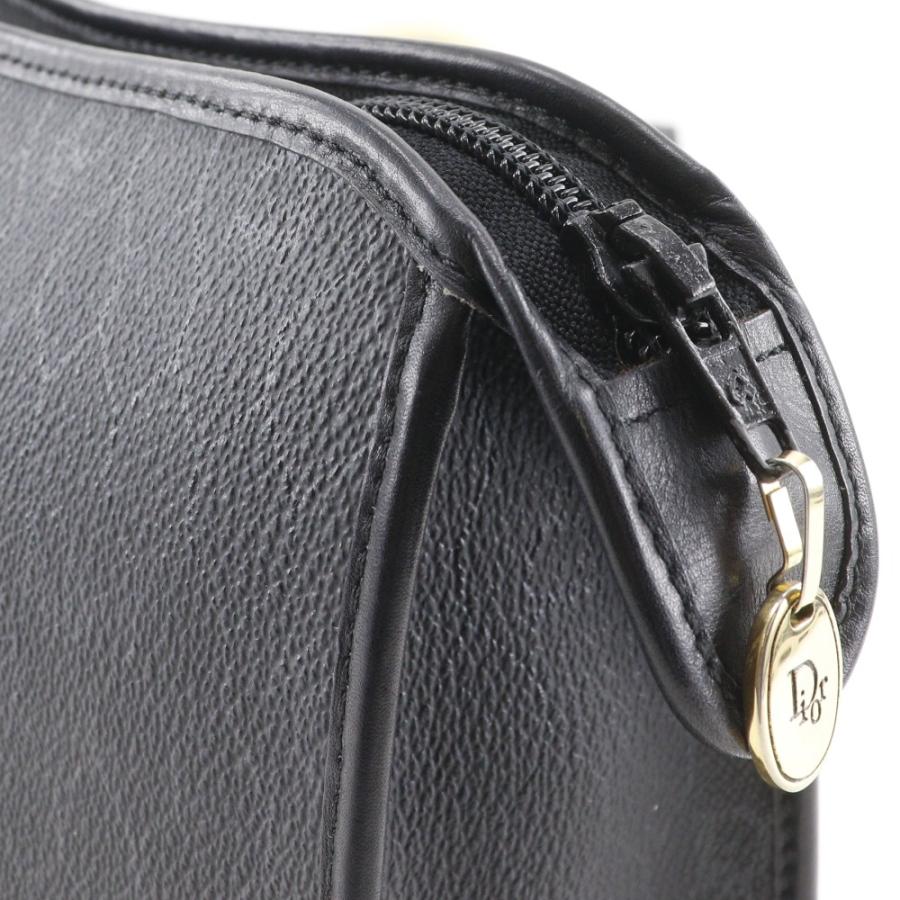 Dior クリスチャンディオール オールドディオール ハニカム柄 ヴィンテージ クラッチバッグ PVC 黒 レディース【I111526091】中古_10
