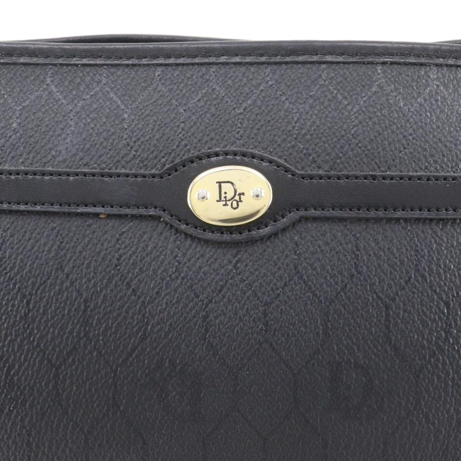 Dior クリスチャンディオール オールドディオール ハニカム柄 ヴィンテージ クラッチバッグ PVC 黒 レディース【I111526091】中古_17