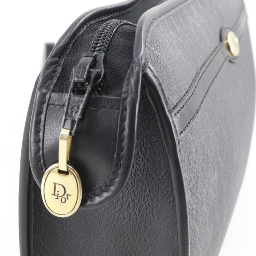 Dior クリスチャンディオール オールドディオール ハニカム柄 ヴィンテージ クラッチバッグ PVC 黒 レディース【I111526091】中古_4