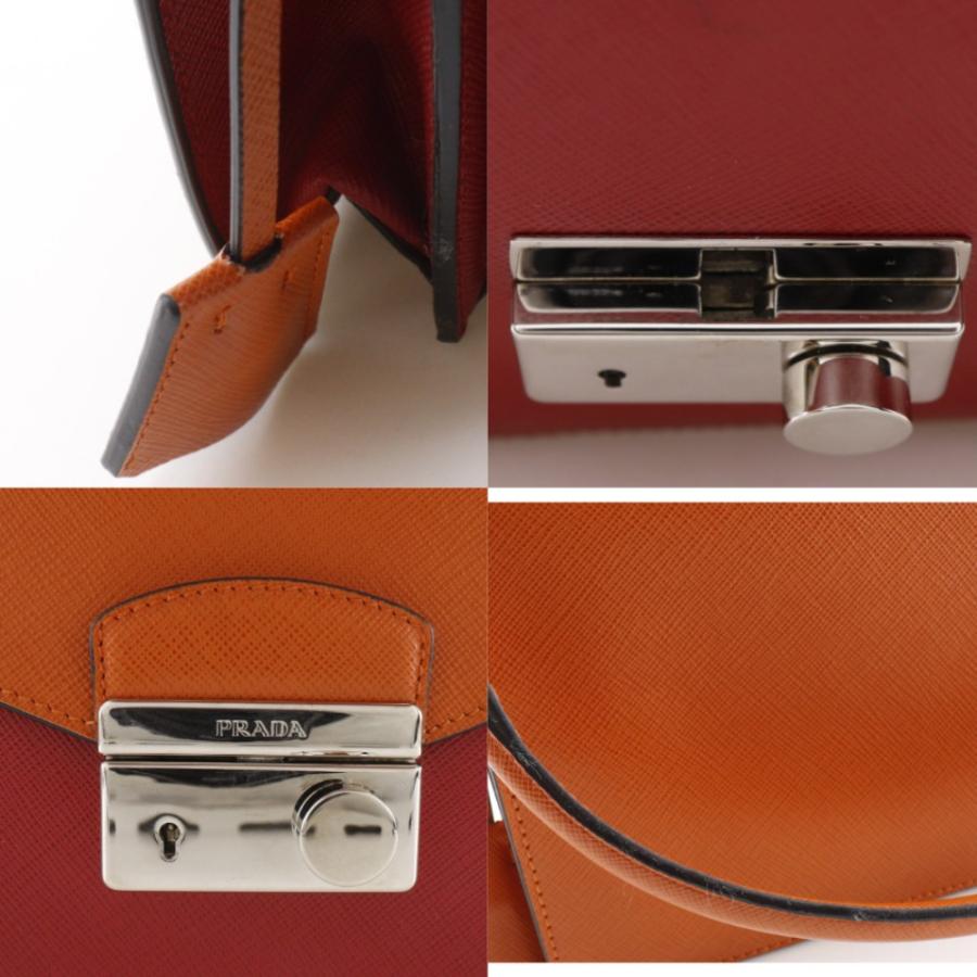 【PRADA】プラダ 2WAYクラッチ BN924K サフィアーノ 赤/オレンジ レディース ショルダーバッグ PRADA（プラダ） 2WAYクラッチ BN924K ショルダーバッグ サフィアーノ