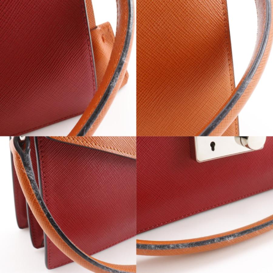 【PRADA】プラダ 2WAYクラッチ BN924K サフィアーノ 赤/オレンジ レディース ショルダーバッグ PRADA（プラダ） 2WAYクラッチ BN924K ショルダーバッグ サフィアーノ