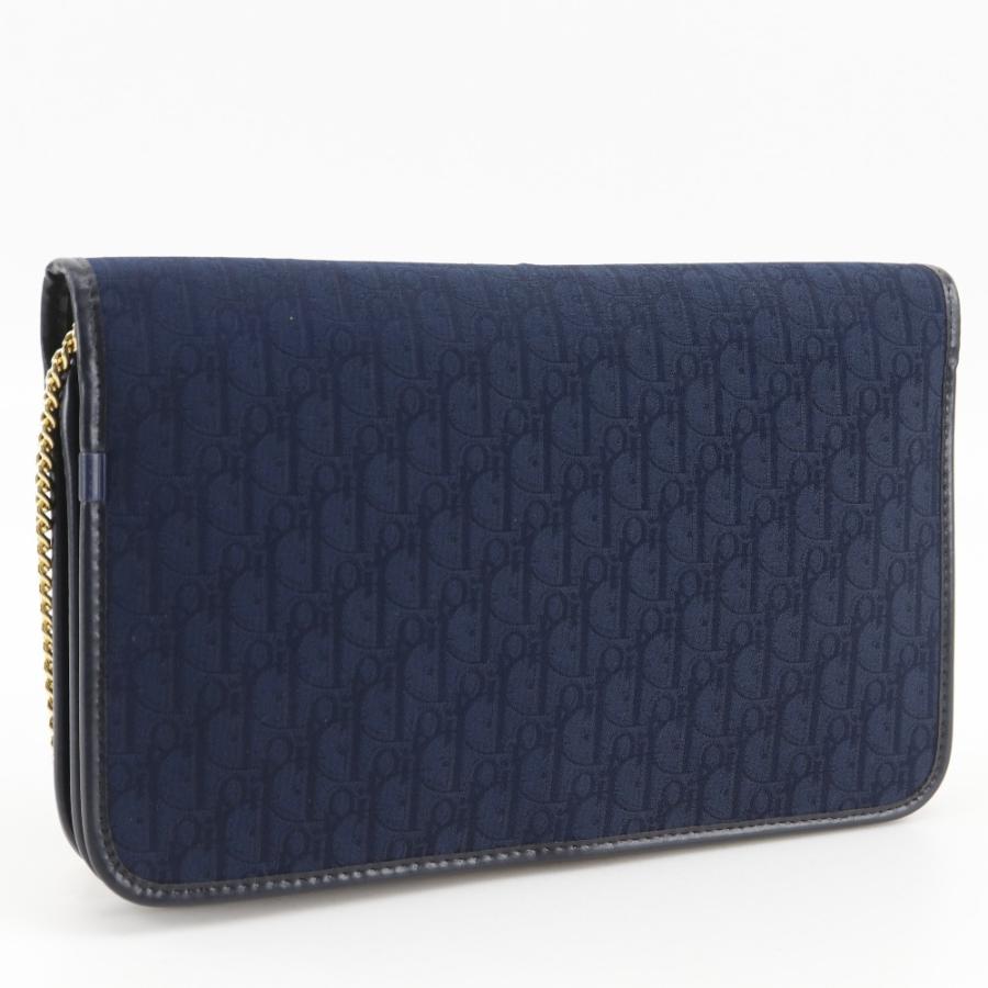 【Dior】クリスチャンディオール チェンショルダー ヴィンテージ キャンバス 紺 レディース ショルダーバッグ Dior クリスチャンディオール チェンショルダー ヴィンテージ