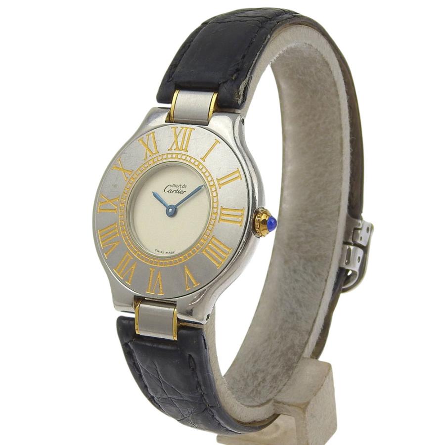 Cartier CARTIER カルティエ マスト21 腕時計 SS×レザー クオーツ