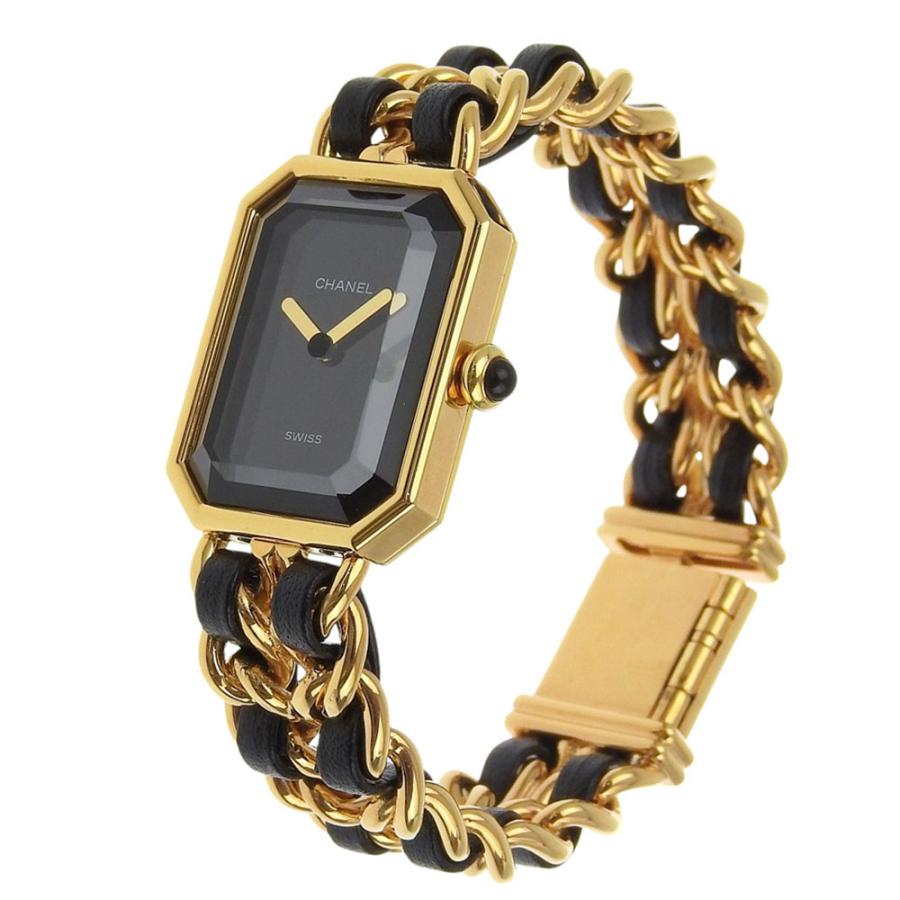 CHANEL シャネル プルミエールS H0001 腕時計 金メッキ×レザー  