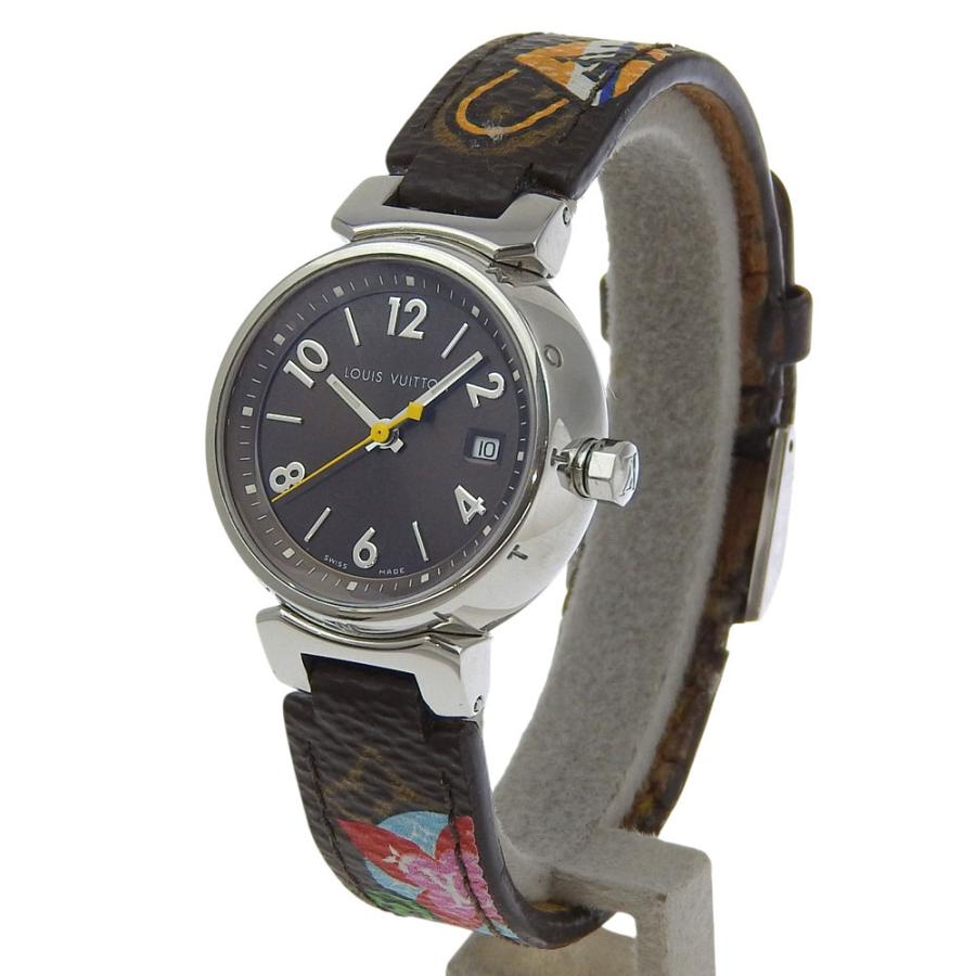 ルイヴィトン LOUIS VUITTON タンブール Q1211 腕時計 ルイ ヴィトン タンブール Q1211 ブラウン レディース 時計 【中古